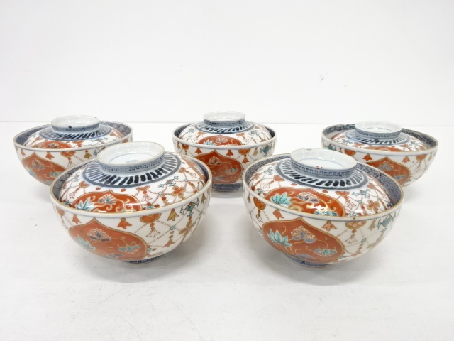 古伊万里☆蓋物大ぶり茶碗☆線描き☆麒麟の図☆江戸後期 古伊万里☆蓋物大ぶり茶碗☆線描き☆麒麟の図☆江戸後期